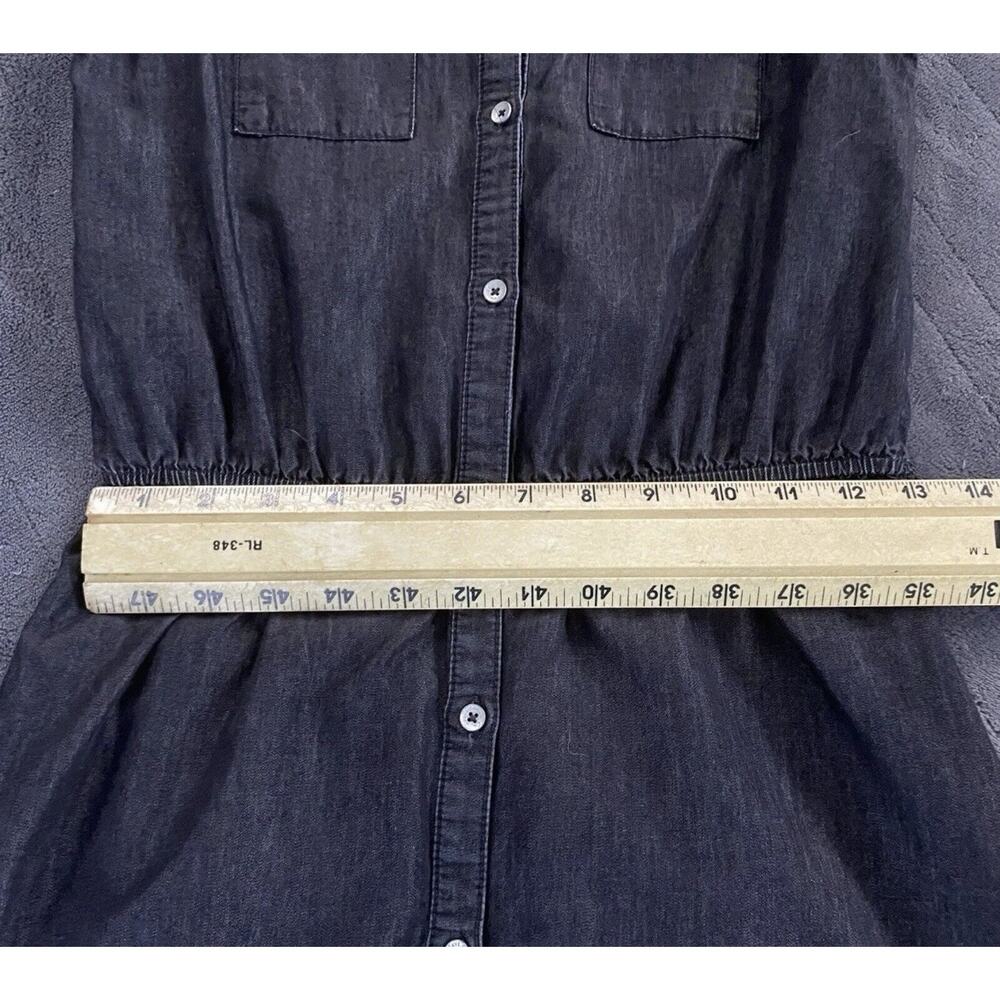 Levi's Sz Lg Levi’s denim shirt dress Y2K casual shirtwaist Black Stone Button - Picture 8 of 9